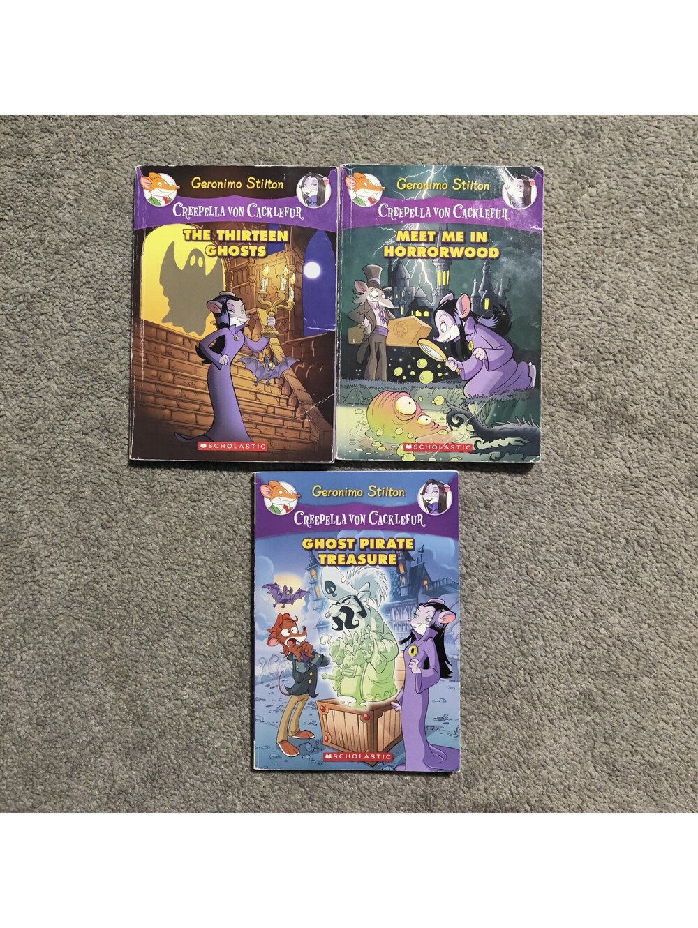 Geronimo Stilton Creepella von Cacklefur 3 Book Paperback Lot Scholastic
